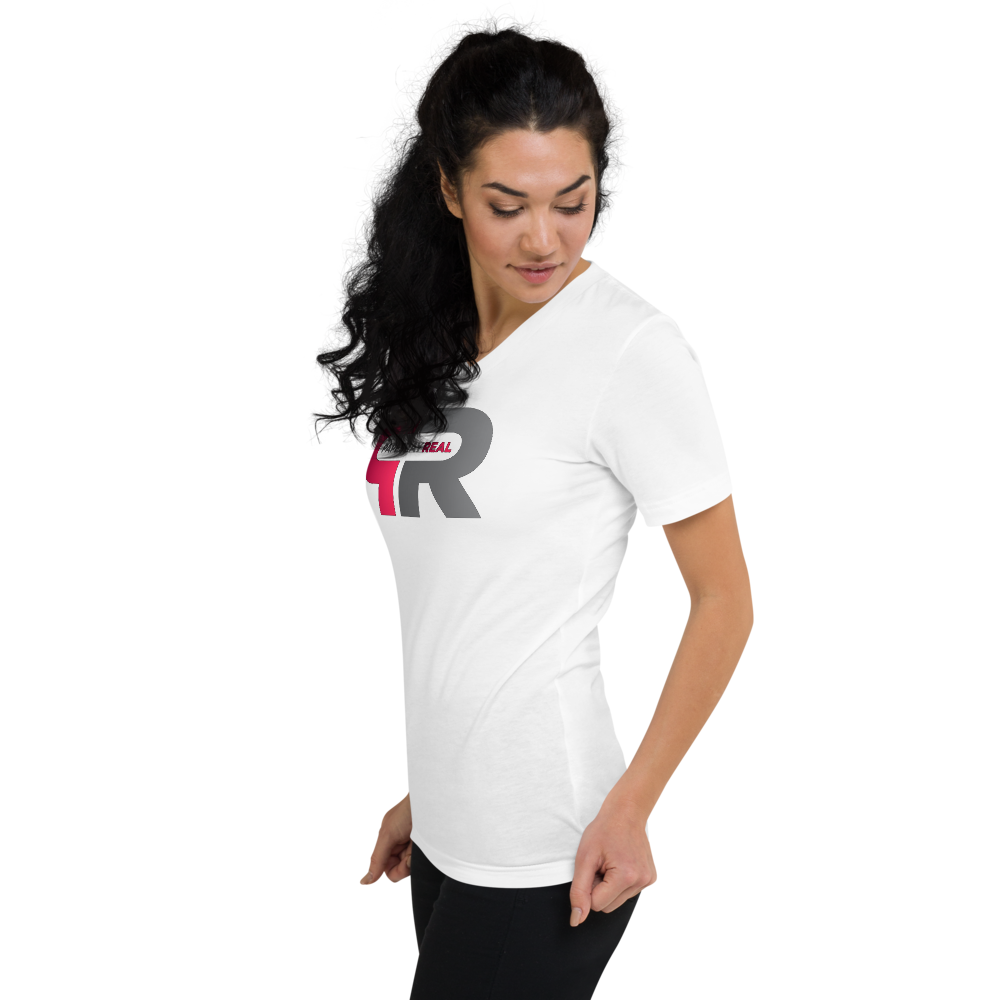 Papeshay Real White Unisex Short Sleeve V-Neck T-Shirt
