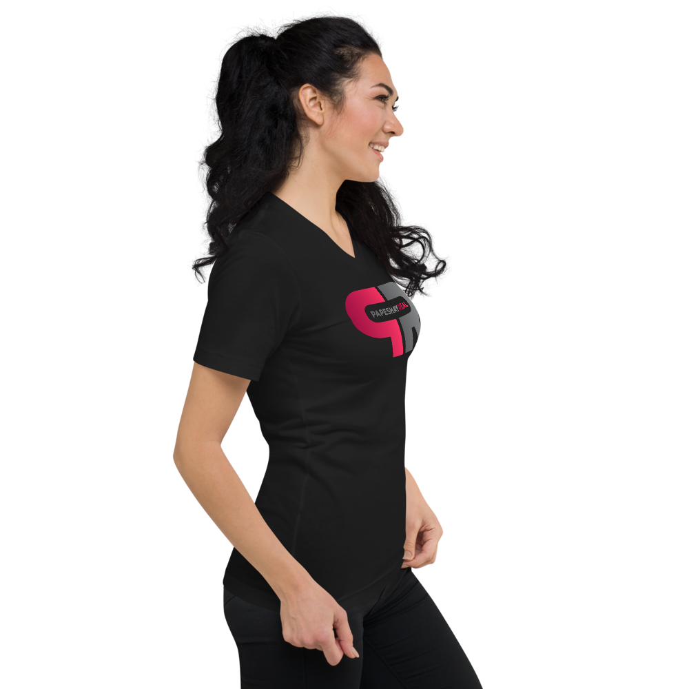 Papeshay Real White Unisex Short Sleeve V-Neck T-Shirt
