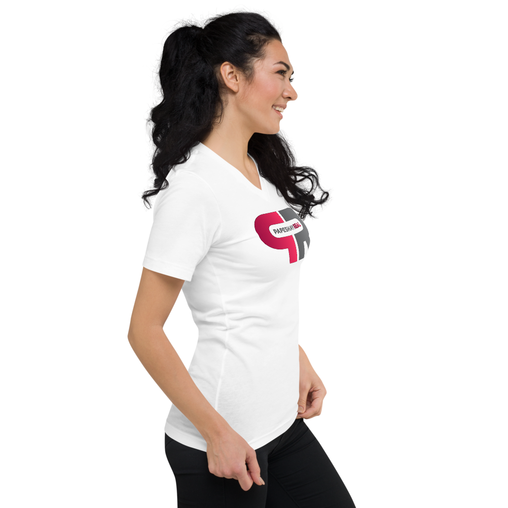 Papeshay Real White Unisex Short Sleeve V-Neck T-Shirt