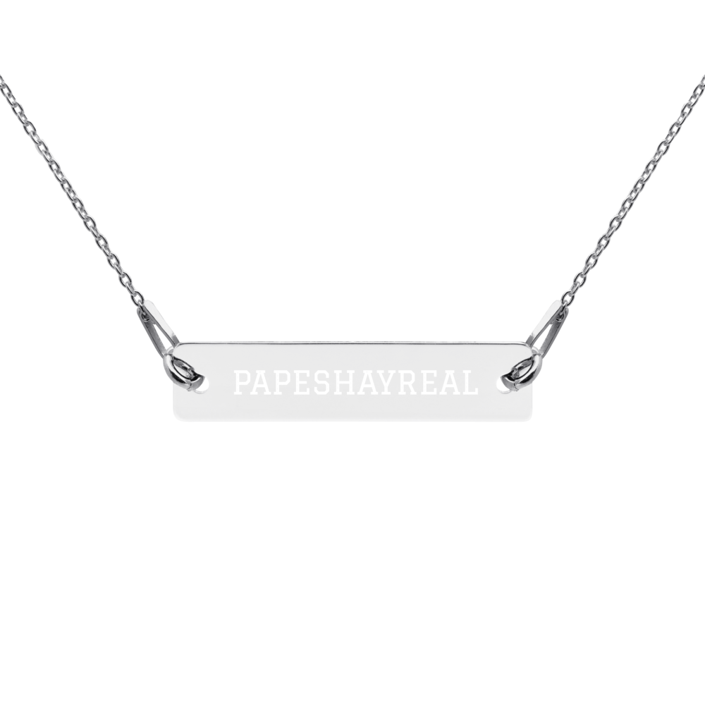 Papeshay Real Engraved Special Silver Bar Chain Necklace