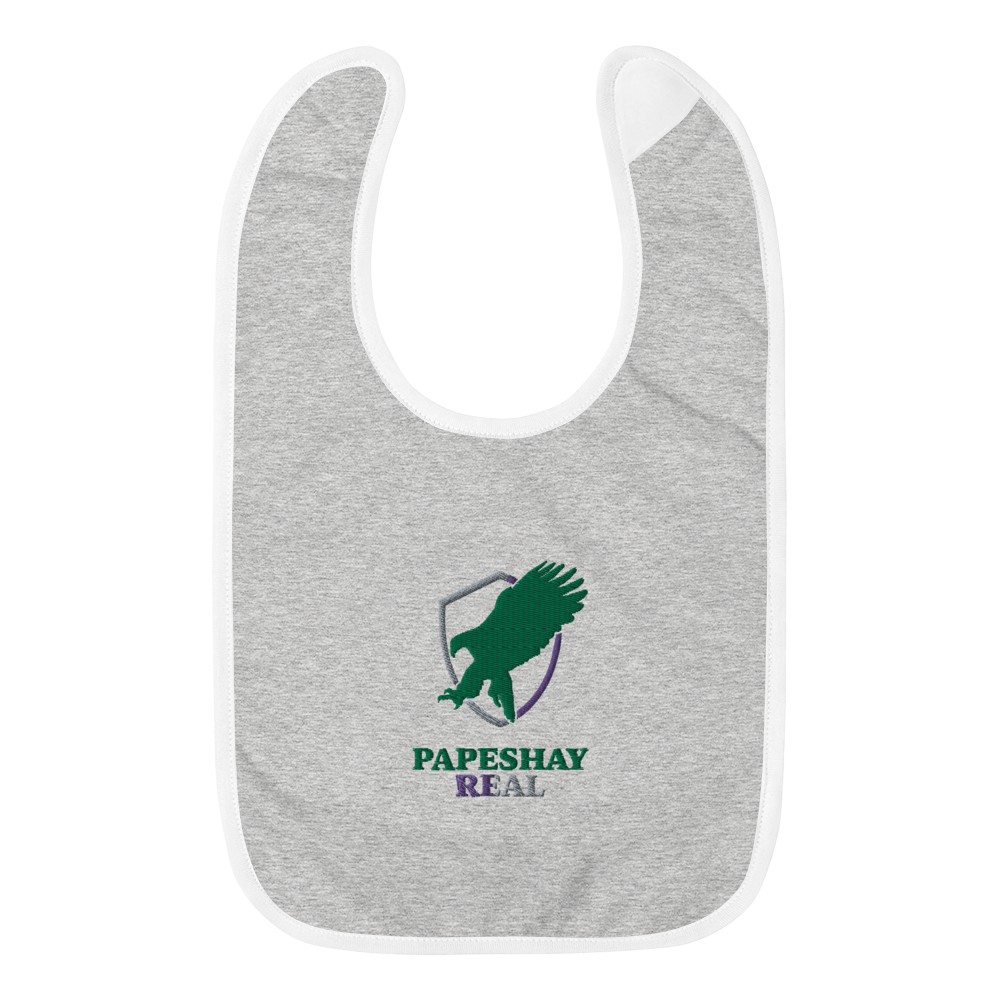 Papeshay Real Eagle White Embroidered Baby Bib