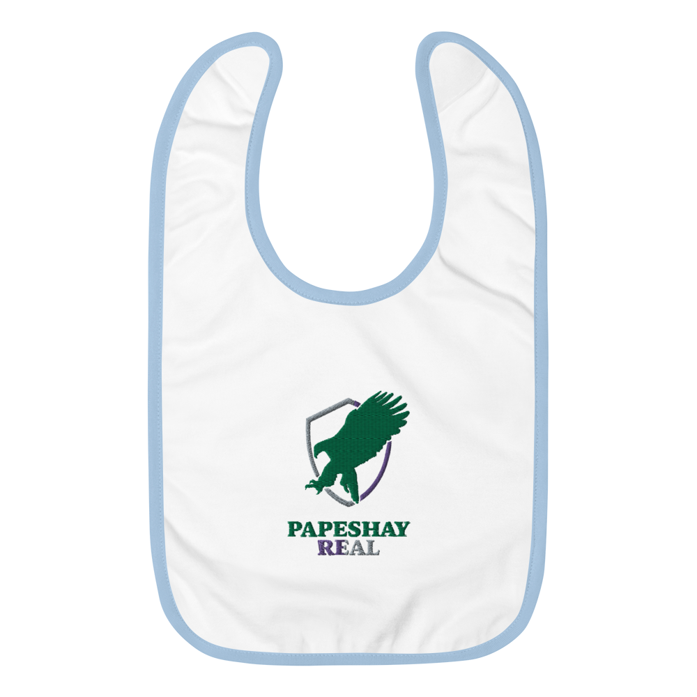 Papeshay Real Eagle White Embroidered Baby Bib