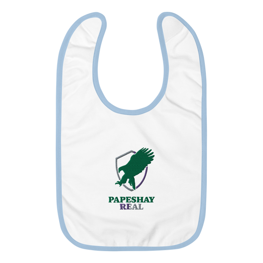 Papeshay Real Eagle White Embroidered Baby Bib